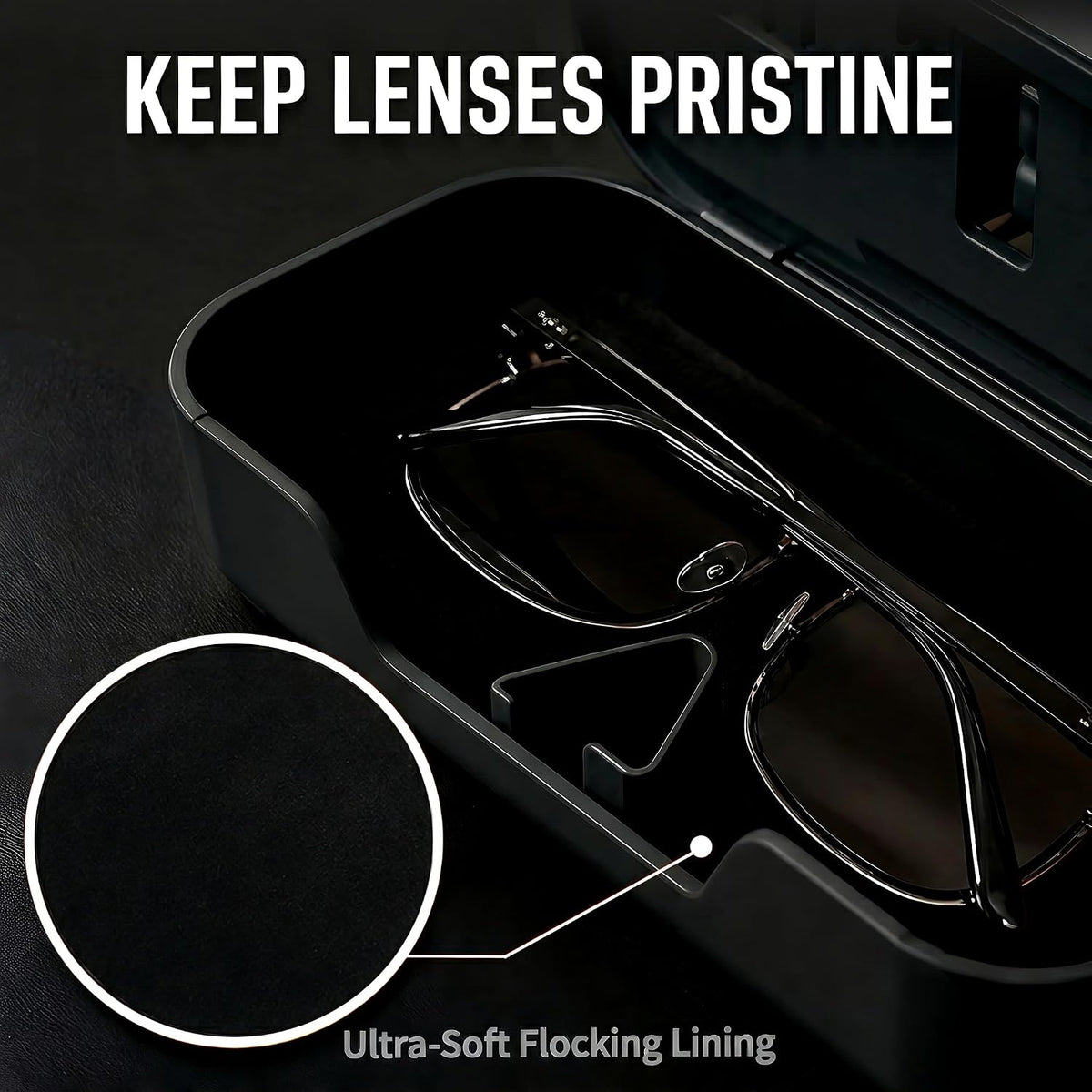 Car Sun Visor Sunglasses Holder,Black ABS Eyeglasses Case