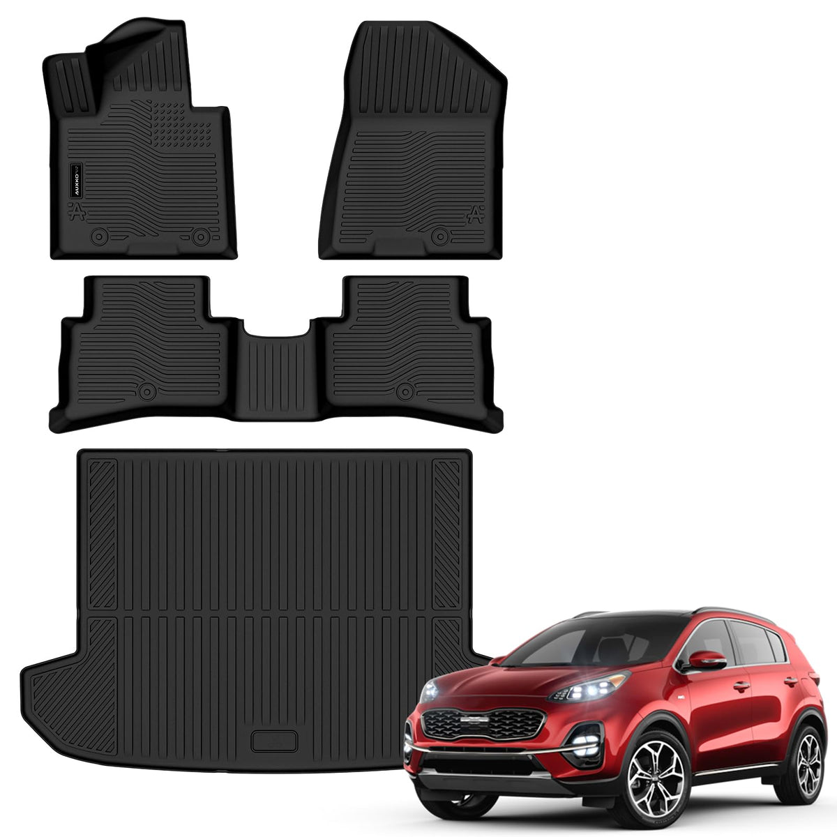AUXKO Floor Mats Cargo Mat Backrest Mat for 2027 Kia Telluride Hybrid