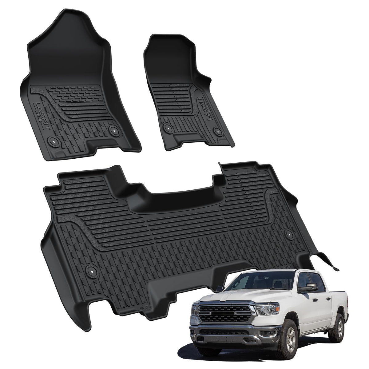LASFIT Floor Mats for RAM 2500/3500 Crew Cab 2019-2026 2027 Bucket Seat