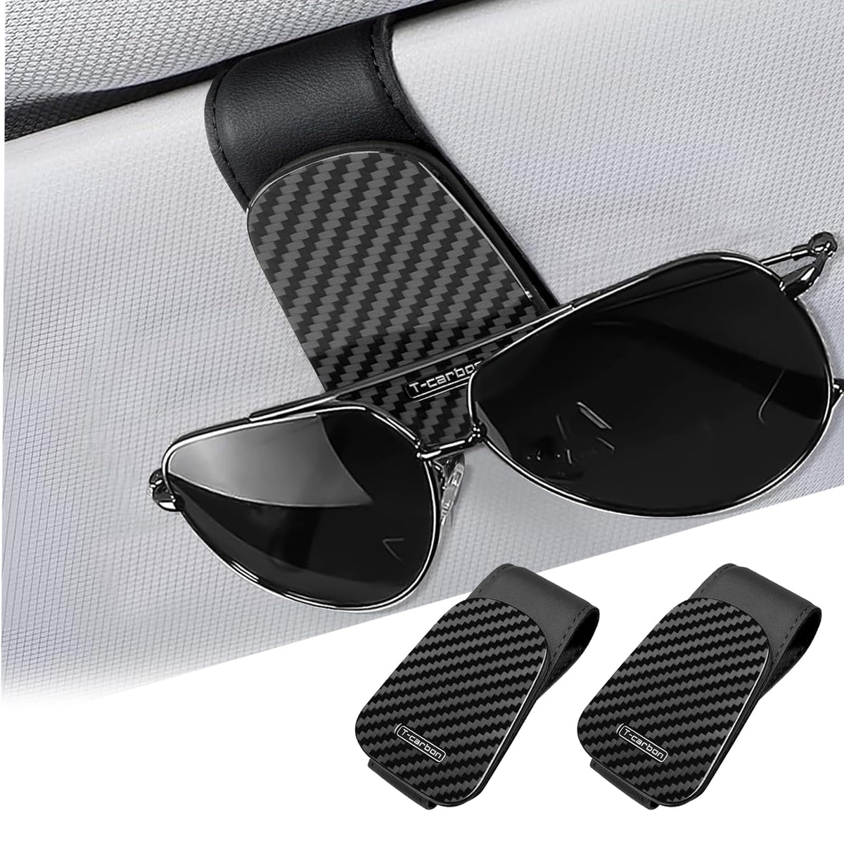 T-carbon Sunglass Holder for Car Sun Visor