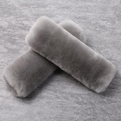 OGLAND 2 Pack Sheepskin Car Seat Belt Cover Pads | Wool Seatbelt Cushions