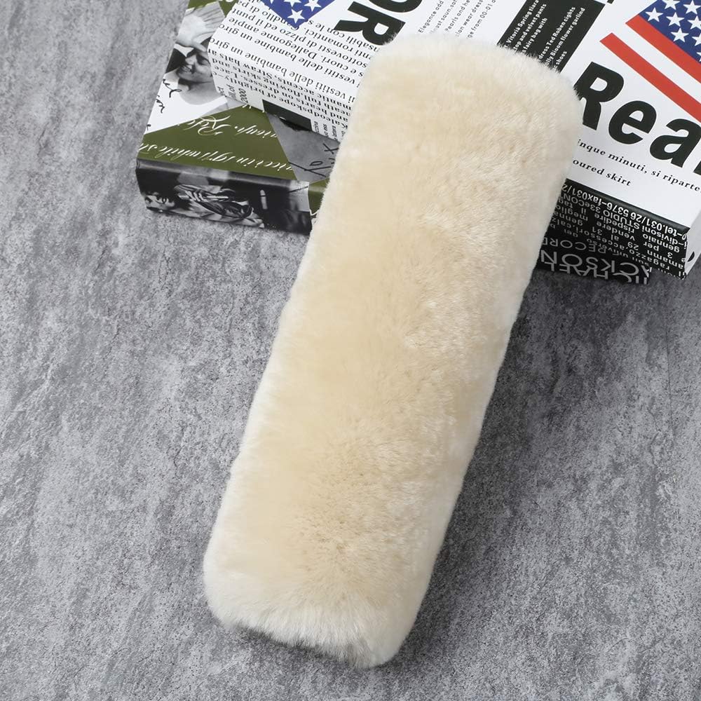 OGLAND 2 Pack Sheepskin Car Seat Belt Cover Pads | Wool Seatbelt Cushions