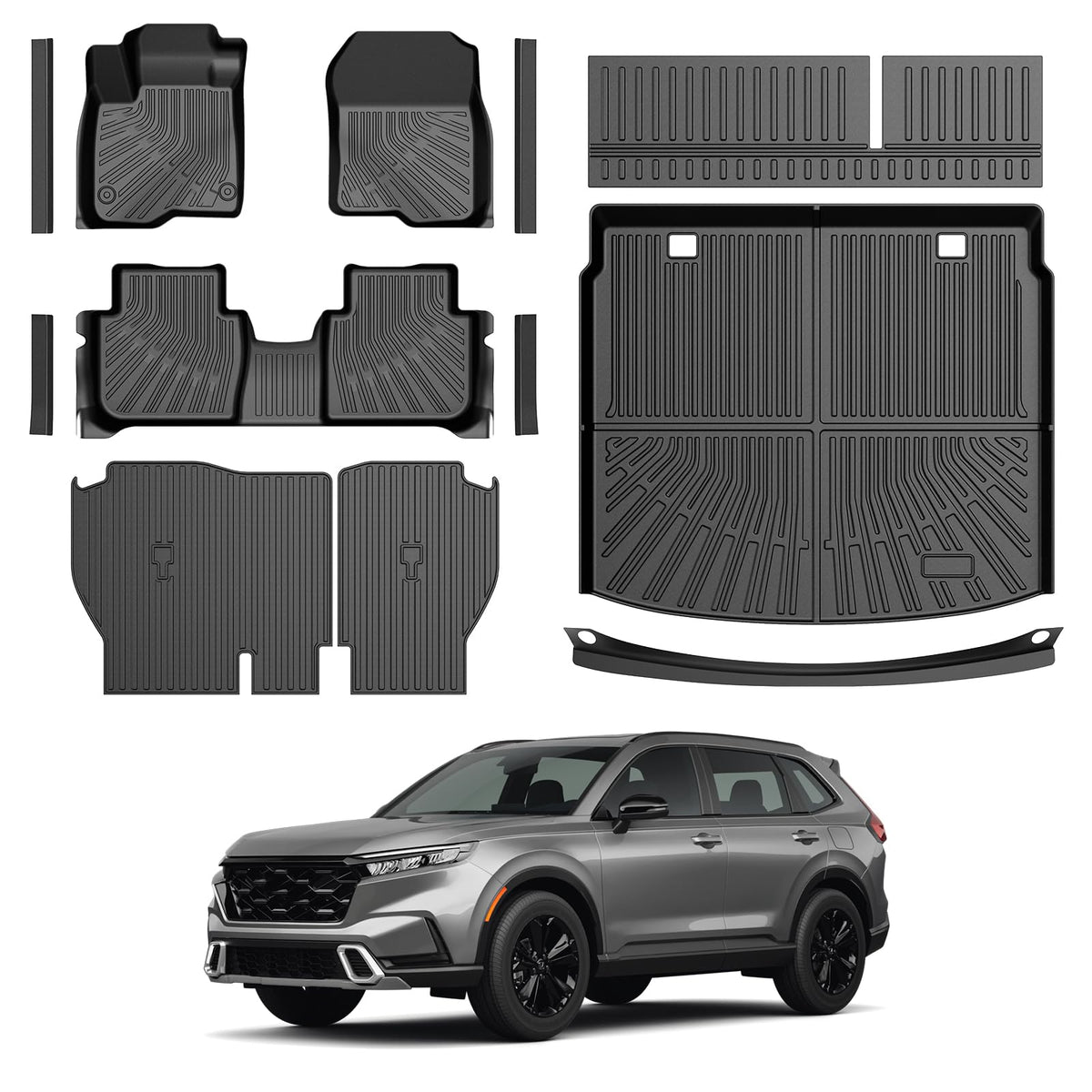 Cartist Floor Mats Fit for Honda HR-V HRV 2023 2024 2025 2026 (Include Hybrid) All Weather Floor Liners Front & 2nd Row Floor Mat for HRV Heavy Duty