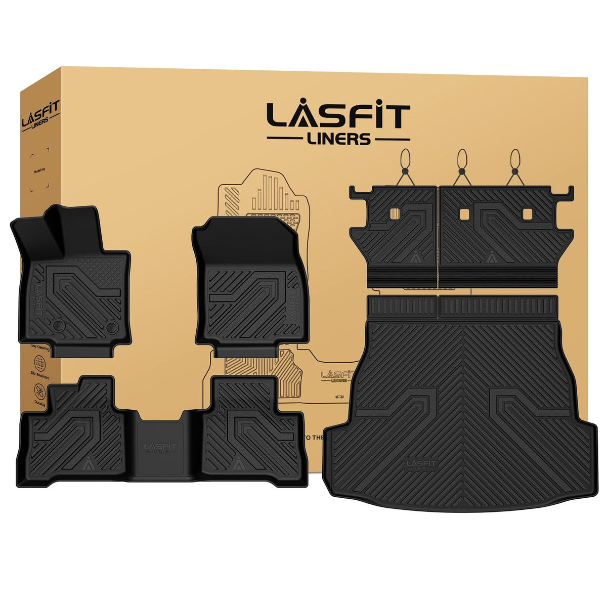 LASFIT Floor Mats for Toyota 4Runner 2013-2024 & for Lexus GX460 2014-2023