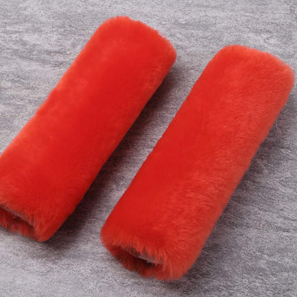 OGLAND 2 Pack Sheepskin Car Seat Belt Cover Pads | Wool Seatbelt Cushions
