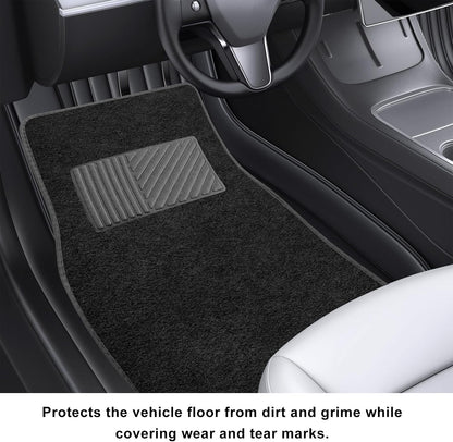 4 PCS Car Floor Mats, Anti-Slip Front & Rear Auto Carpet Pad for All Weather Protection, Waterproof Floor Mat Heavy Duty Protective Pad Universal for Cars Trucks SUVs (Black)