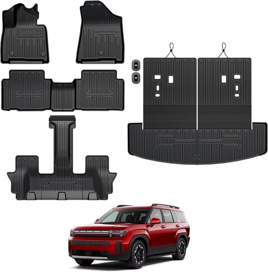 Floor Mats for 2024-2027 Hyundai Santa Fe 6/7-Seat Accessories