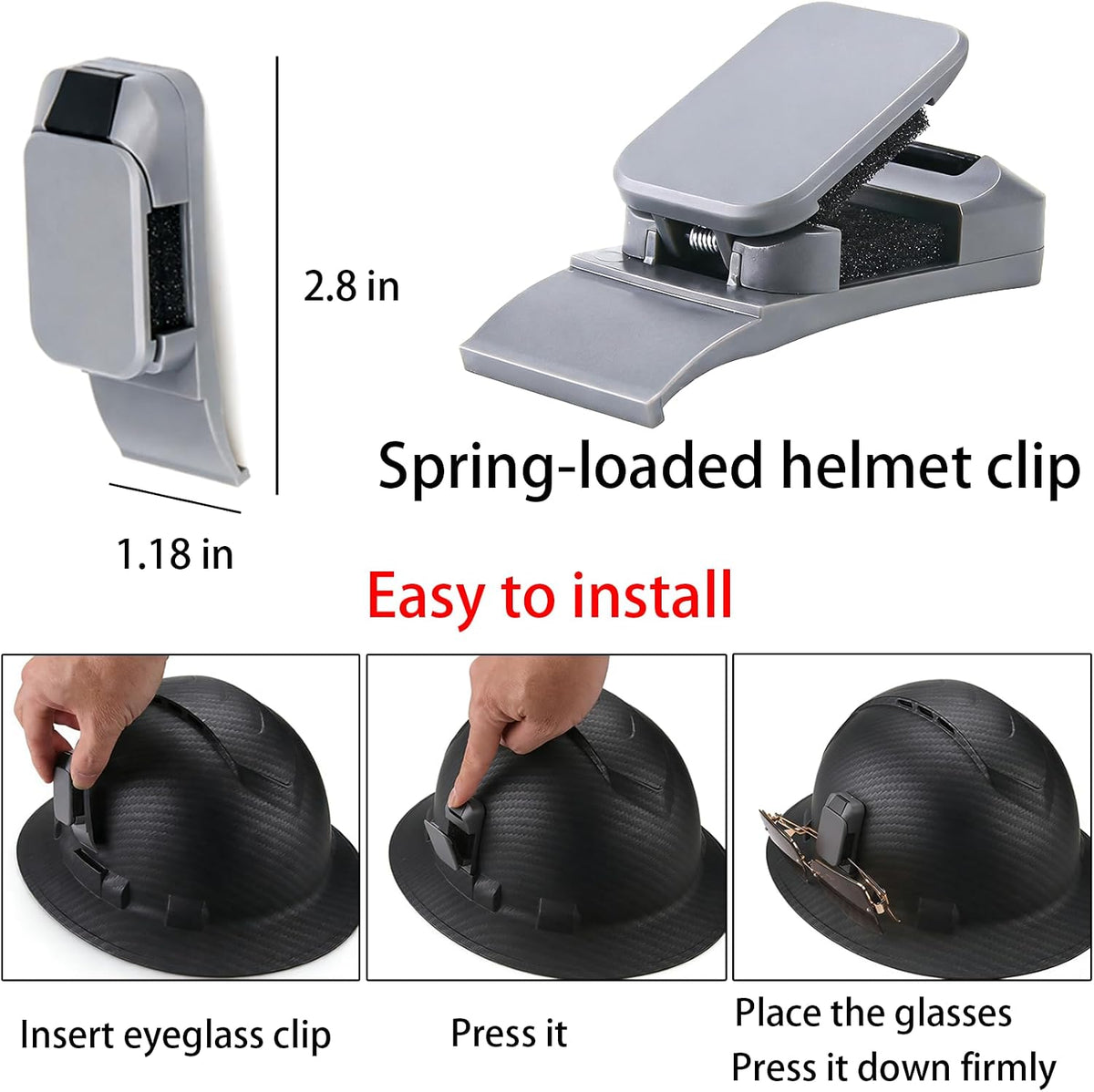 Glasses Holders for Pyramex Ridgeline Hard Hat Accessory，Sunglasses clips can be securely attached to the sun visor