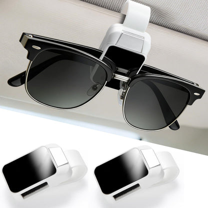 Dsycar 2 Pack Sunglasses Holder for Car, Double Holder Visor Sunglass Clip