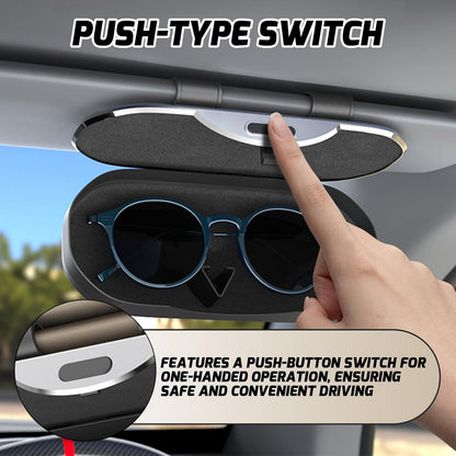 Sunglass Holder for Car ABS Vehicle Eyeglasses Storage Case Sun Visor Sunglasses Organizer Clip Universal Automotive Interior Accessories for SUV Sedan Truck-Matte Black