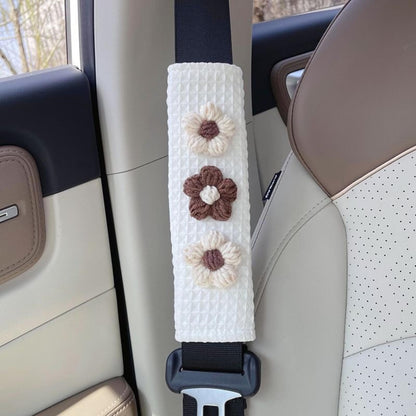 Cute Flowers Car Seat Belt Cover, Soft Seatbelt Cushion Pads, Shoulder Strap Protector, Car Accessories, Four Seasons Universal (4, Tulip)