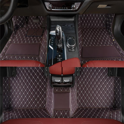 Custom Personalized Floor Mats for Cars，Luxury Full Coverage All Weather Car Floor Mats，Anti-Slip Leather Car Mat Set ，Custom Floor Mats for 99% of Cars, Trucks & SUVs (Pure Black)
