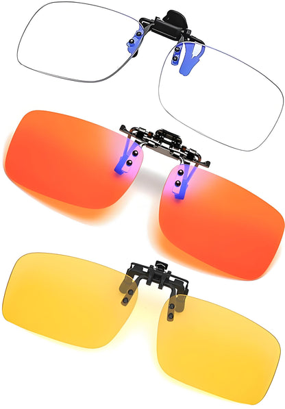 Clip on Flip up Polarized Lens For Prescription Glasses UV Protection Sunglasses (Clear lenses not Polarized)