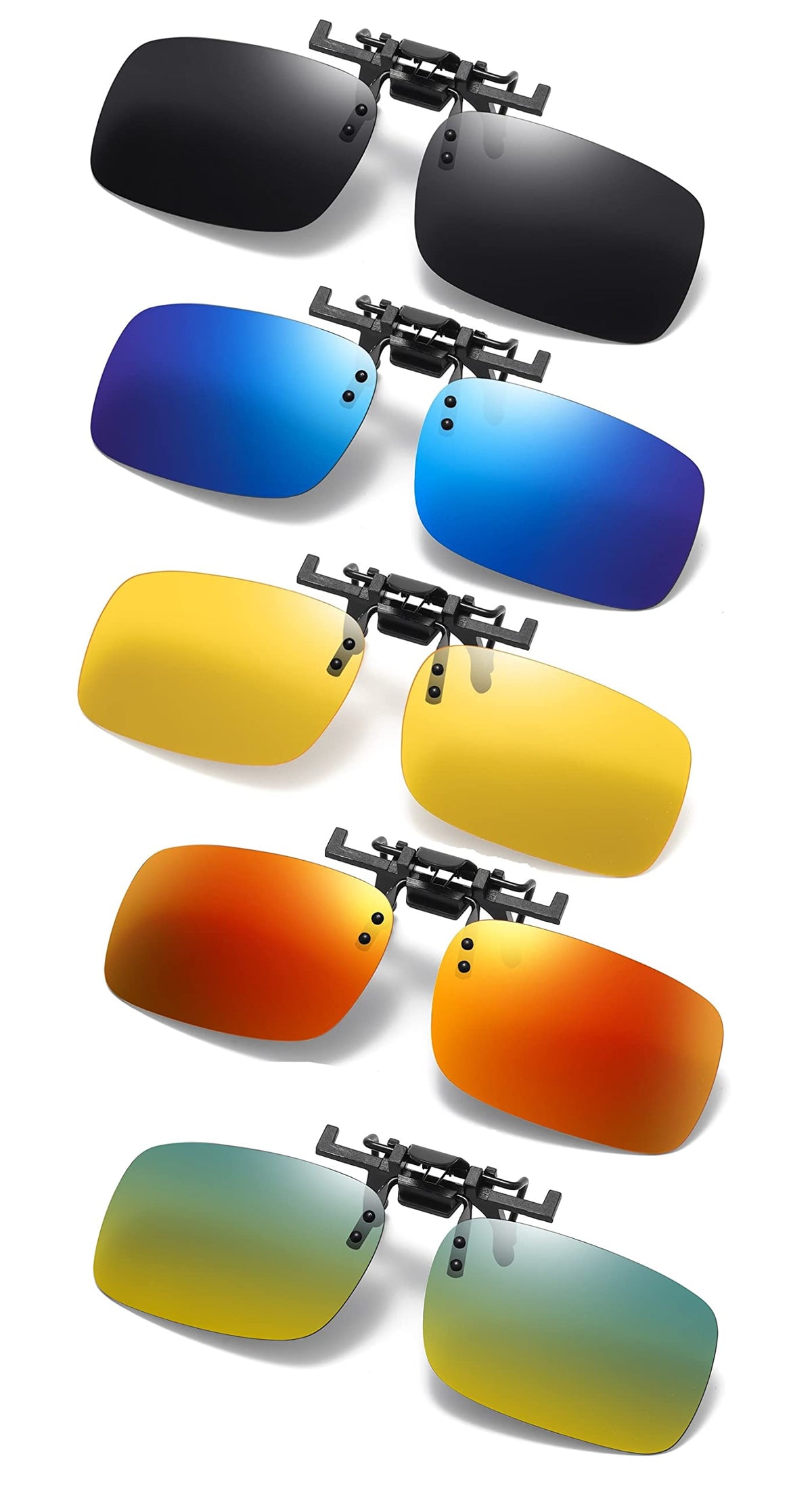 Clip on Flip up Polarized Lens For Prescription Glasses UV Protection Sunglasses (Clear lenses not Polarized)