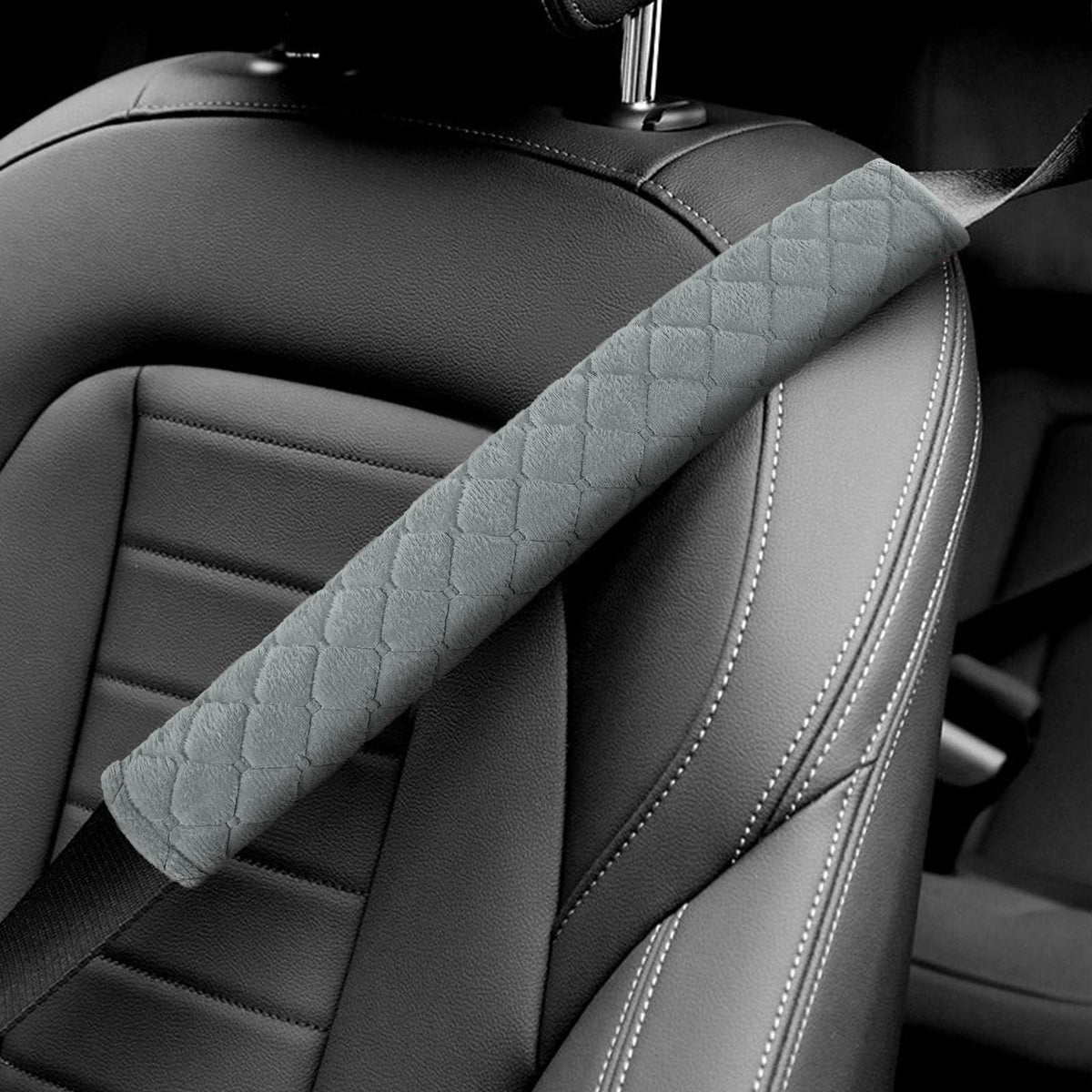 surpassme Car Seat Belt Pads Cover, 2PCS 15in Extra Length Seat Belt Shoulder Strap Covers Protector to Release Stress to Neck and Shoulder for a Safety Driving (Black)
