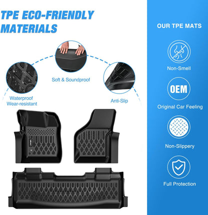 Nilight TPE Floor Mats for Ford F250 F350 F450 Super Duty Crew Cab