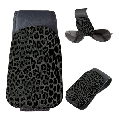 Sunglasses Holder for Car Visor, PU Leather Glasses Clip Organizer, Cute Magnetic Eyeglass Holder for Vehicle Sun Visor, Car Interior Accessory for Women & Men Purple Butterfly Bloom