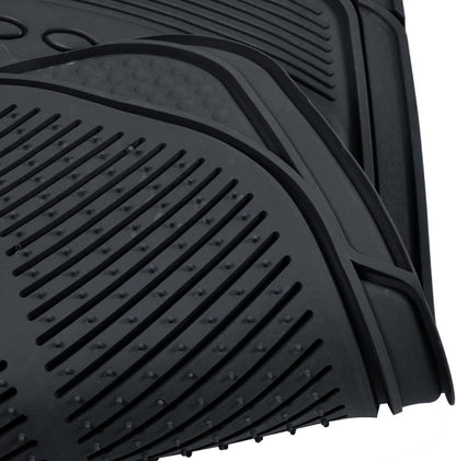 FlexTough Contour Liners - Deep Dish Heavy Duty Rubber Floor Mats for Car SUV Truck & Van - All Weather Protection - Odorless (Original)