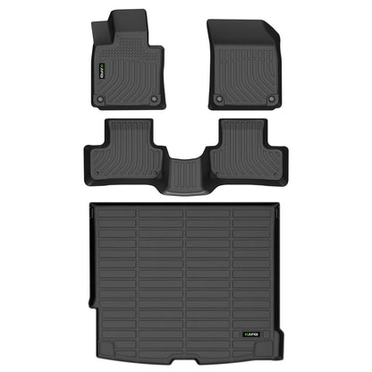 HAFIDI® Floor Mats & Cargo Liner Set Fit for 2023-2027 Kia NIRO & NIRO Hybrid (Not for NIRO EV &NIRO PHEV) All Weather Protection TPE Anti-Slip Floor Liners Custom Accessories -Black