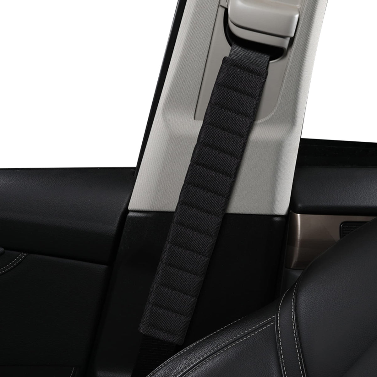 HighnessHwoo Car Seatbelt Covers Cushion Shoulder Pads Protector Sleeve for Adults, Auto Extra Long Seat Belt Strap Cover Decorations for Women, Kids, Honda, Trucks Accessories, 1pc, 15.5in, Black