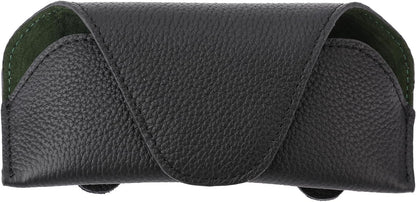 Magnetic Sunglass Holder for Car Visor Clip, Leather Car Glasses Holder, Visor Accessories Eyeglasses Holder Glasses Storage Case (01-Black)