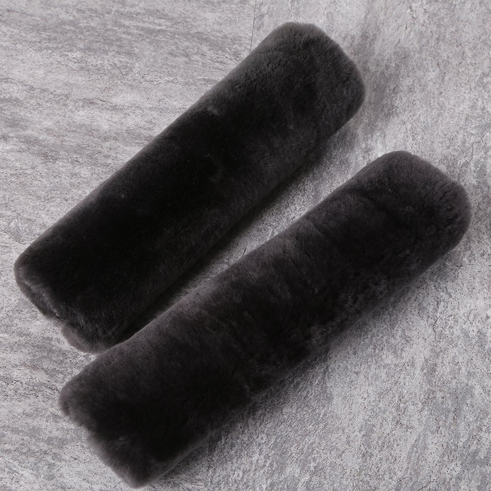 OGLAND 2 Pack Sheepskin Car Seat Belt Cover Pads | Wool Seatbelt Cushions