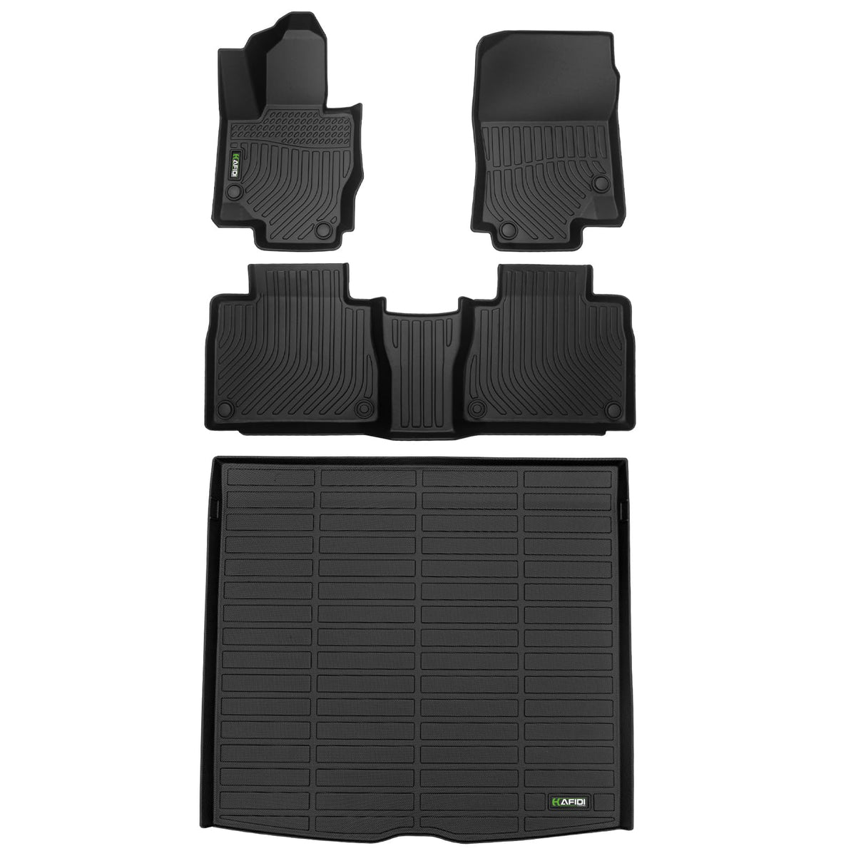 HAFIDI® Floor Mats & Cargo Liner Set Fit for 2023-2027 Kia NIRO & NIRO Hybrid (Not for NIRO EV &NIRO PHEV) All Weather Protection TPE Anti-Slip Floor Liners Custom Accessories -Black