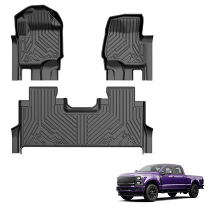 Powerty Floor Mats for 2019-2024 2025 Toyota RAV4 Accessories All Weather Floor Liner 3D TPO 1st & 2nd Row Floor Mat Heavy-Duty Floor Liners(FIT All Models)