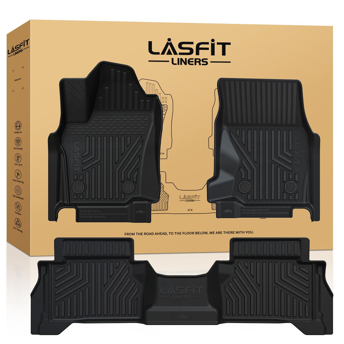 LASFIT Floor Mats for Toyota 4Runner 2013-2024 & for Lexus GX460 2014-2023