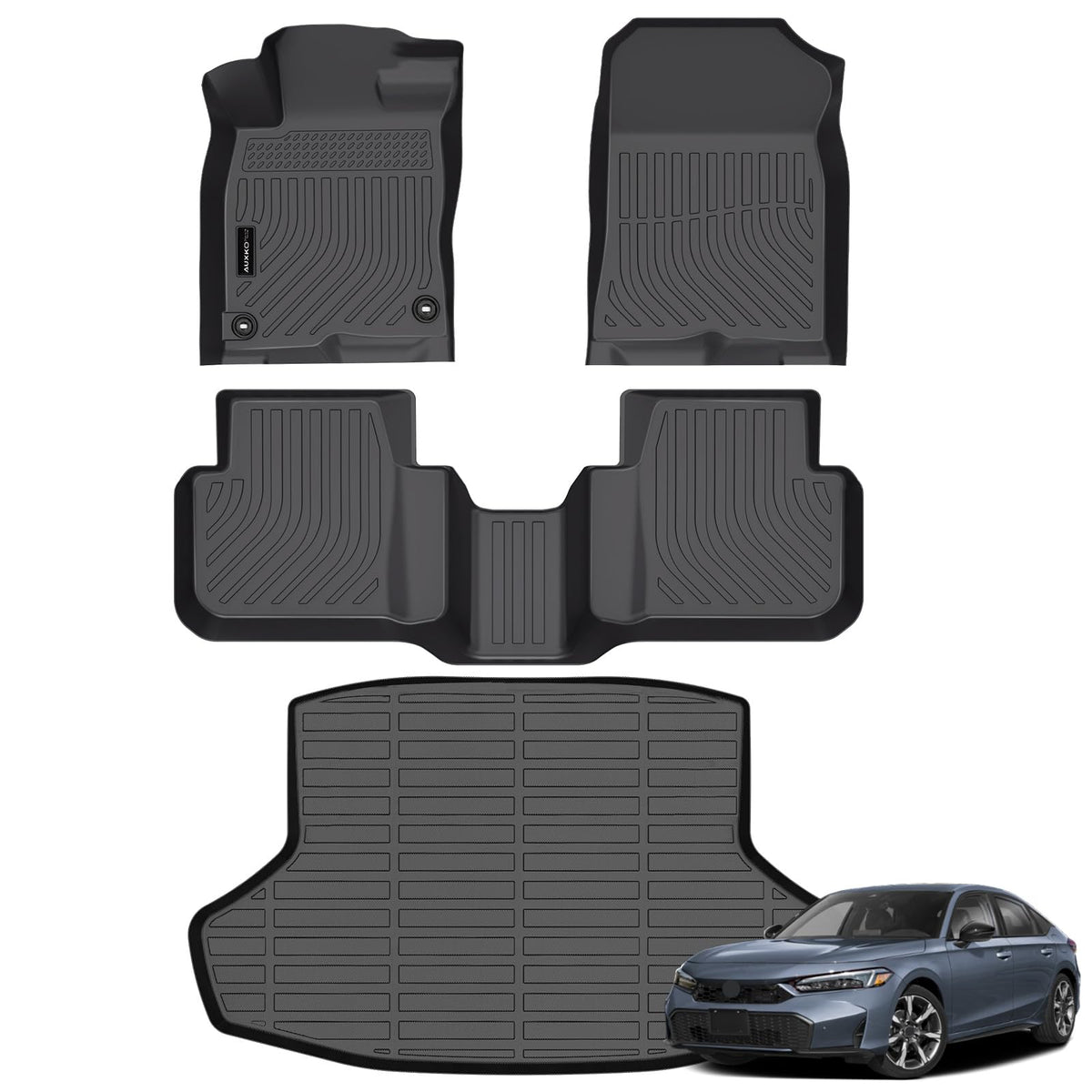 AUXKO All Weather Floor Mats for Honda Accord Sedan 2013-2017