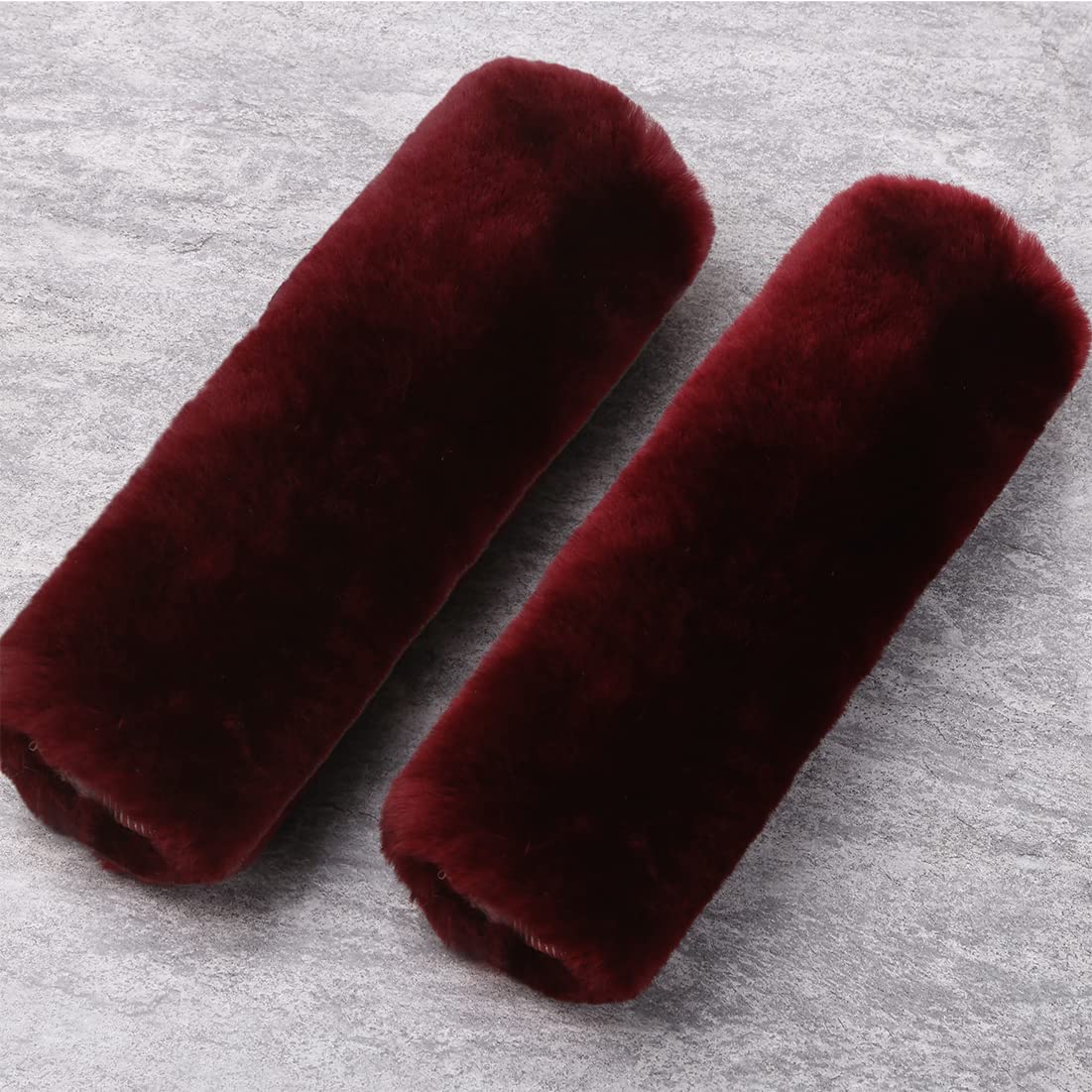 OGLAND 2 Pack Sheepskin Car Seat Belt Cover Pads | Wool Seatbelt Cushions
