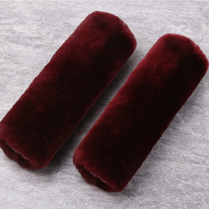 OGLAND 2 Pack Sheepskin Car Seat Belt Cover Pads | Wool Seatbelt Cushions