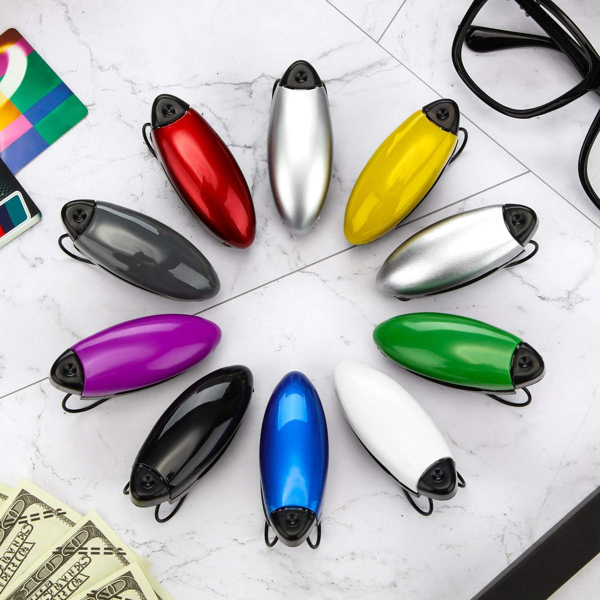 Frienda 10 Pcs Sunglass Visor Clip for Car, Colorful