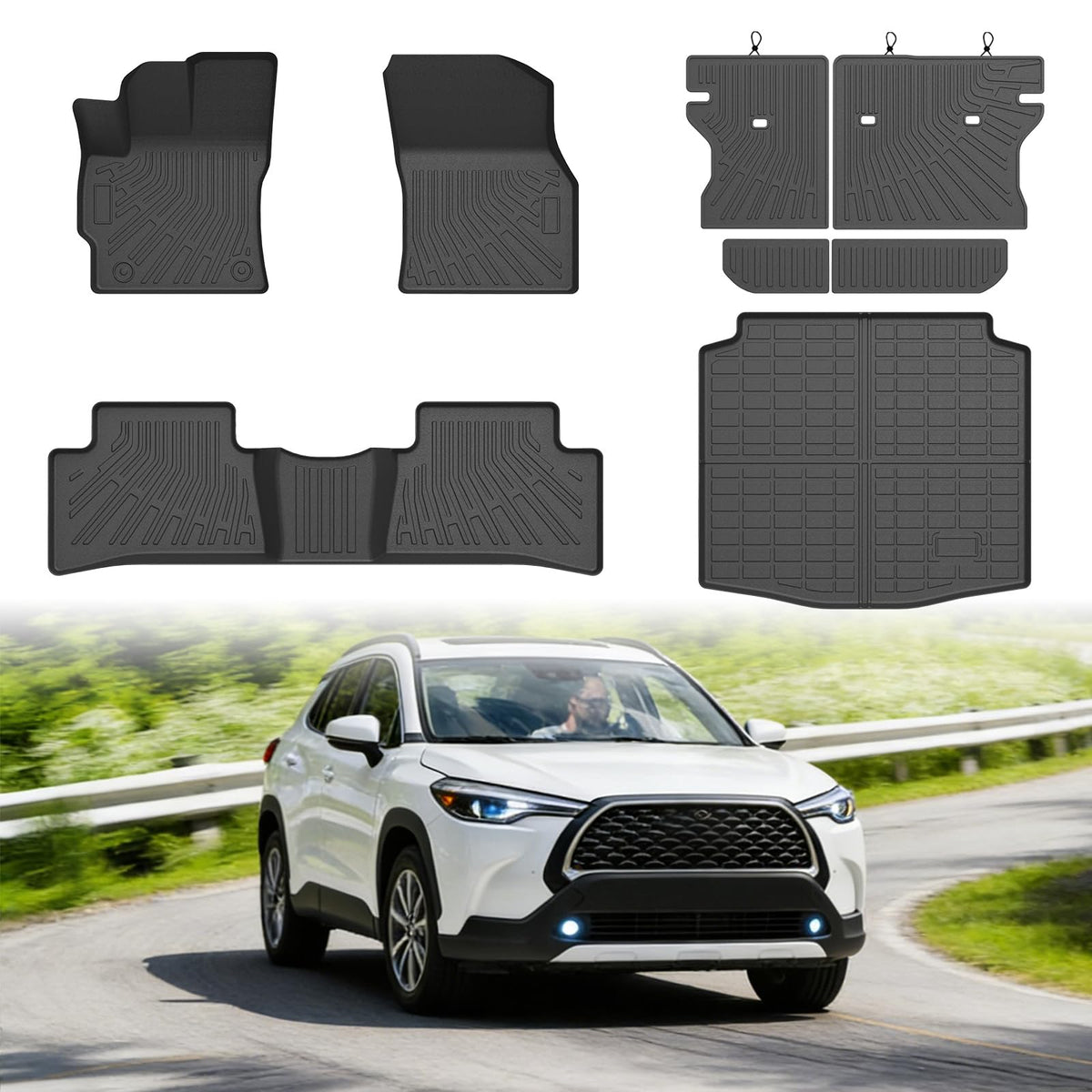 Cartist Floor Mats Fit for Honda HR-V HRV 2023 2024 2025 2026 (Include Hybrid) All Weather Floor Liners Front & 2nd Row Floor Mat for HRV Heavy Duty
