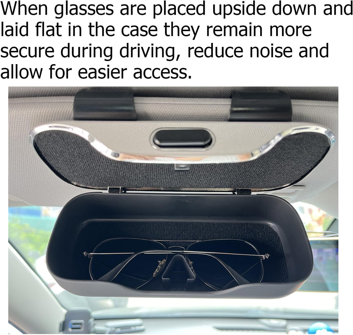 Black Sunglass Holder for Car Visor Clip Glasses Case Car Sunglasses Case