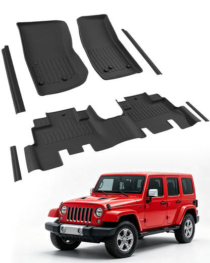 Car Floor Mats for Toyota Prius 2010-2015, 4PCS TPE Car Mats & Trunk Liner