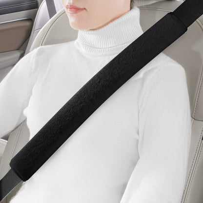 LACDL Extra Long Seatbelt Covers Super Soft Furry for Adults Kids Women & Men, Thick Plush Full Car Seat Belt Cushion, Fluffy Shoulder Pad Protector, Auto Interior Accessories, 1pc, Off White, 15.5in