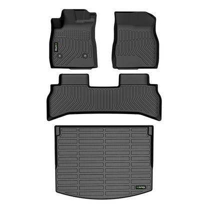 Floor Mats Custom for Toyota Corolla 2009-2013 All Weather Protection TPE Heavy Duty Non-Slip Automotive Floor Liners Fits Front& 2nd Row Full Set Accessories, Black