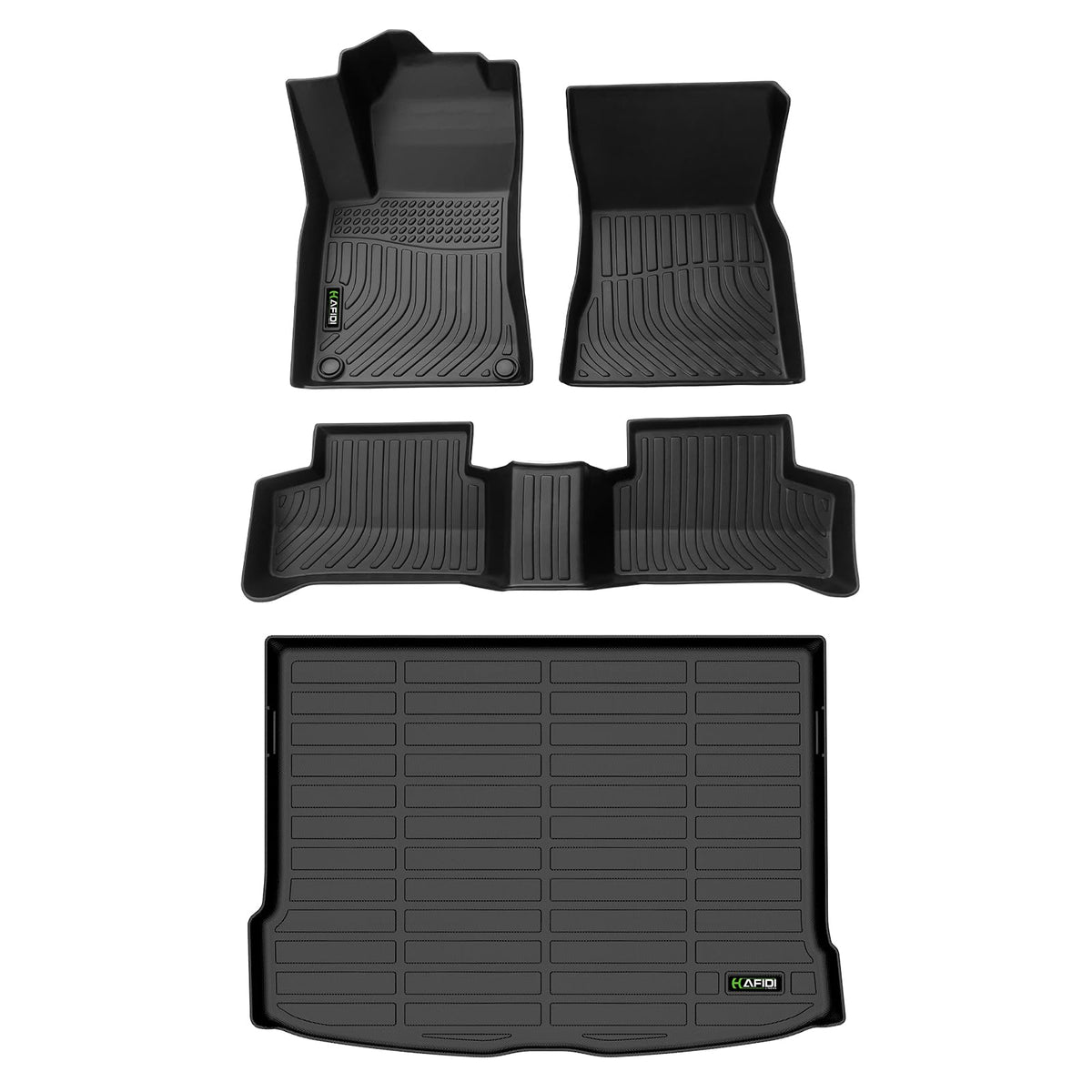 HAFIDI® Floor Mats & Cargo Liner Set Fit for 2023-2027 Kia NIRO & NIRO Hybrid (Not for NIRO EV &NIRO PHEV) All Weather Protection TPE Anti-Slip Floor Liners Custom Accessories -Black