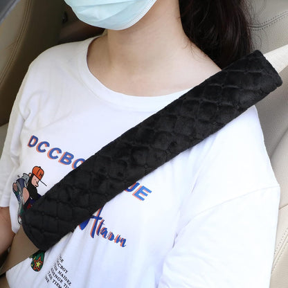 Tatuo 4 Pack Seat Belt Cover Extra Long Soft Pad for Car,15.8 Inch,Black