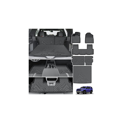 Powerty Floor Mats for 2019-2024 2025 Toyota RAV4 Accessories All Weather Floor Liner 3D TPO 1st & 2nd Row Floor Mat Heavy-Duty Floor Liners(FIT All Models)