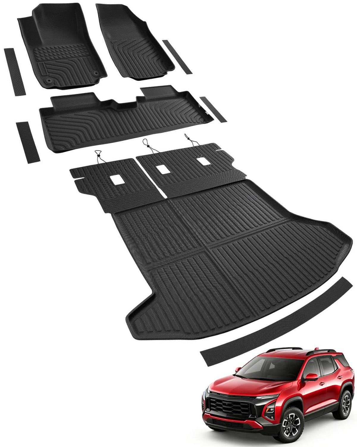 Car Floor Mats for Toyota Prius 2010-2015, 4PCS TPE Car Mats & Trunk Liner