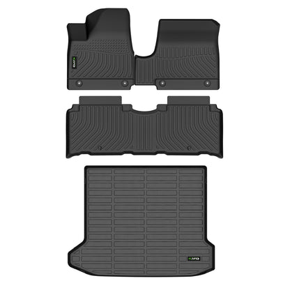 Floor Mats Custom for Toyota Corolla 2009-2013 All Weather Protection TPE Heavy Duty Non-Slip Automotive Floor Liners Fits Front& 2nd Row Full Set Accessories, Black