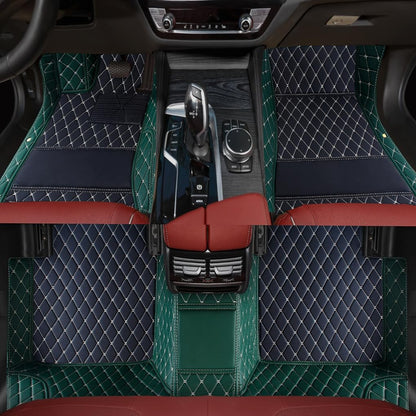 Custom Personalized Floor Mats for Cars，Luxury Full Coverage All Weather Car Floor Mats，Anti-Slip Leather Car Mat Set ，Custom Floor Mats for 99% of Cars, Trucks & SUVs (Pure Black)