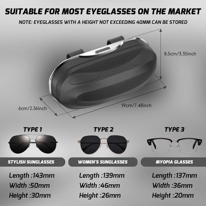 Sunglass Holder for Car ABS Vehicle Eyeglasses Storage Case Sun Visor Sunglasses Organizer Clip Universal Automotive Interior Accessories for SUV Sedan Truck-Matte Black