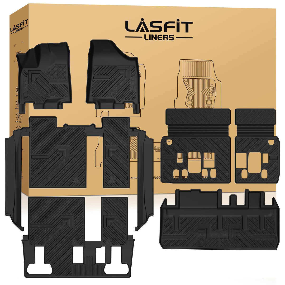 LASFIT Floor Mats for Toyota 4Runner 2013-2024 & for Lexus GX460 2014-2023