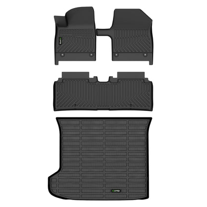 HAFIDI® Floor Mats & Cargo Liner Set Fit for 2023-2027 Kia NIRO & NIRO Hybrid (Not for NIRO EV &NIRO PHEV) All Weather Protection TPE Anti-Slip Floor Liners Custom Accessories -Black