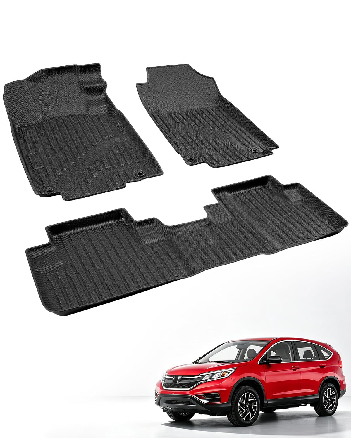Car Floor Mats for Toyota Prius 2010-2015, 4PCS TPE Car Mats & Trunk Liner