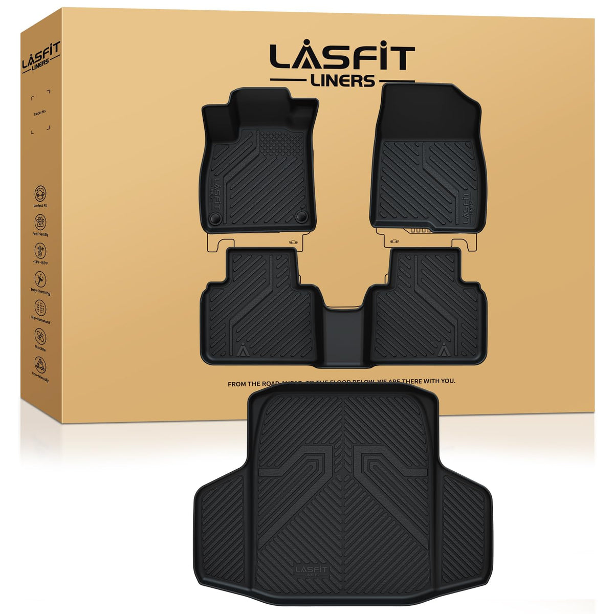 LASFIT All Weather Floor Mats for Honda Civic 2022-2026【Gasoline Sedan】