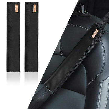 2 PCS Car Seatbelt Covers for Adults, Leather Seat Belt Cushion Shoulder Pad for Women, Car Accessories Protector for More Comfortable Driving (Apricot)